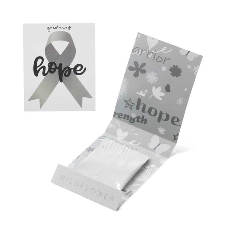 Custom Gray Ribbon Garden of Hope Matchbook