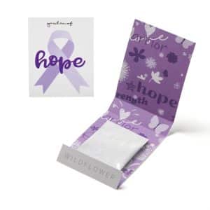 Custom Purple Ribbon Garden of Hope Matchbook