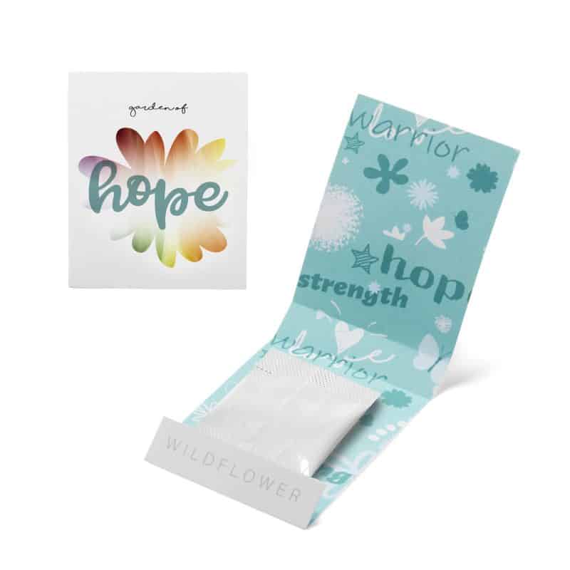 Custom Teal Blue Garden of Hope Matchbook