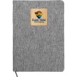 Custom Heathered Recycled Notebook with Bamboo Accent - 2