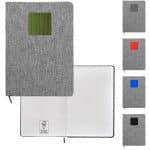 Custom Heathered Recycled Notebook with Metal Accent - 1
