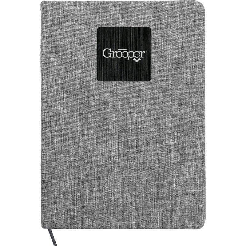 Custom Heathered Recycled Notebook with Metal Accent - 2