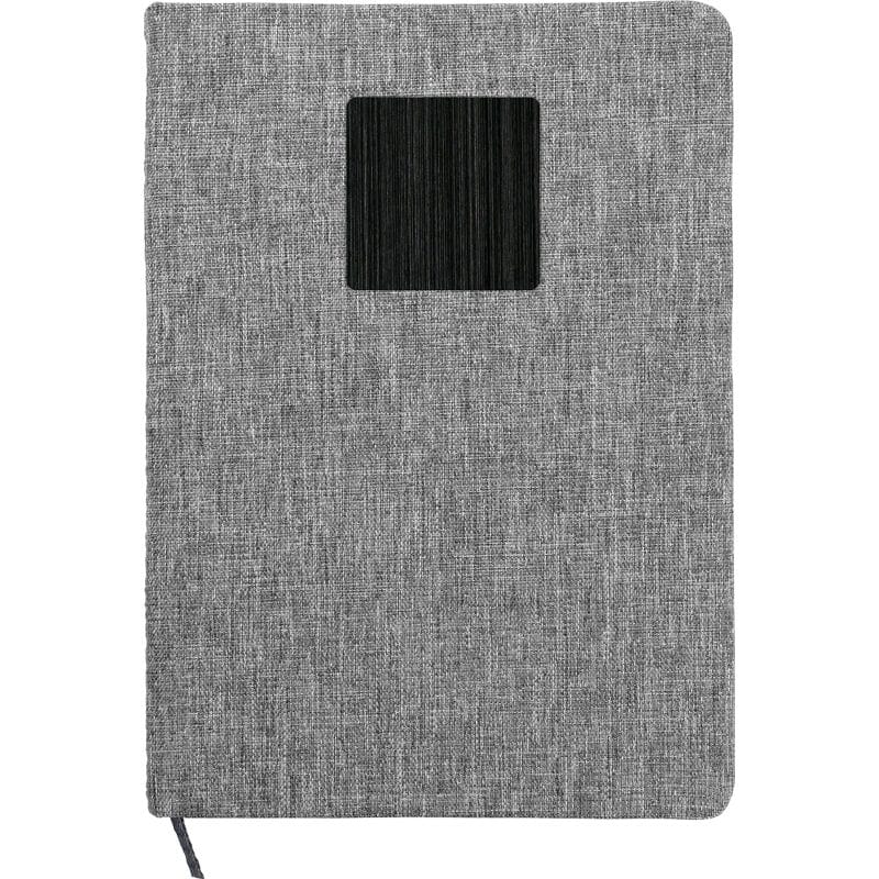 Custom Heathered Recycled Notebook with Metal Accent - 3