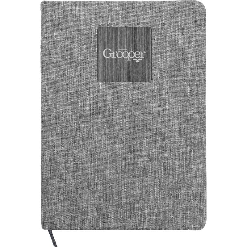 Custom Heathered Recycled Notebook with Metal Accent - 6