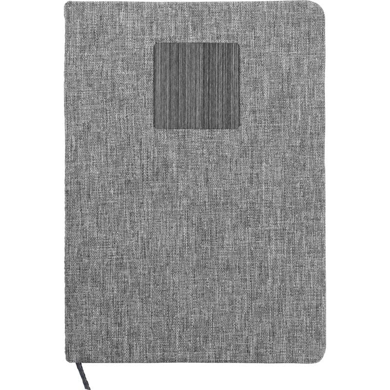 Custom Heathered Recycled Notebook with Metal Accent - 7
