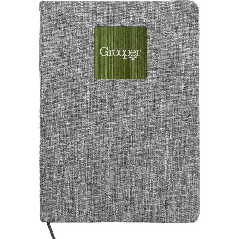Custom Heathered Recycled Notebook with Metal Accent - 8