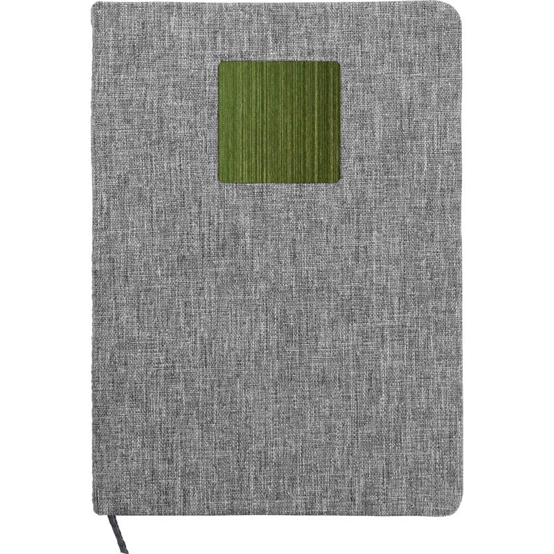 Custom Heathered Recycled Notebook with Metal Accent - 9