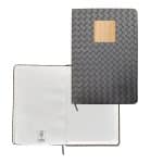 Custom Woven Notebook with Bamboo Accent - 1