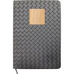 Custom Woven Notebook with Bamboo Accent - 3