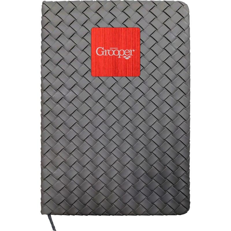 Custom Woven Notebook with Metal Accent - 2