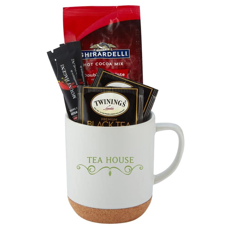 Custom 14 Oz. Cork Bottom Ceramic Mug Gift Set F - 3