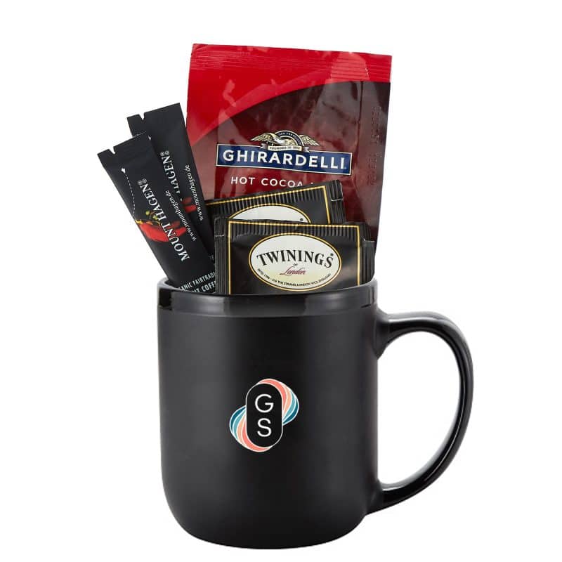 Custom 16 Oz. Ceramic Mug Gift Set F with Coffee