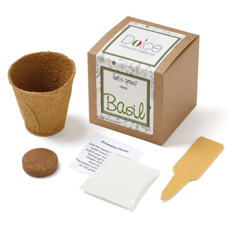 Custom Basil Growables Planter in Kraft Gift Box w/Seeds