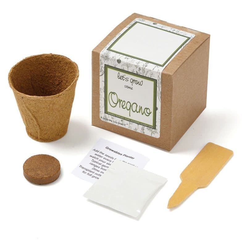 Custom Growables Planter In Kraft Gift Box w/Seeds (Oregano) - 1