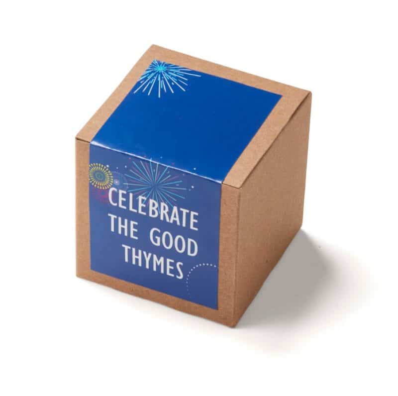 Custom Inspirational Celebrate Good Thymes Planter in Kraft Gift Box - 1