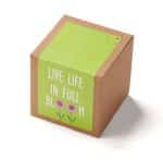 Custom Inspirational Live Life in Full Bloom Planter in Kraft Gift Box - 1