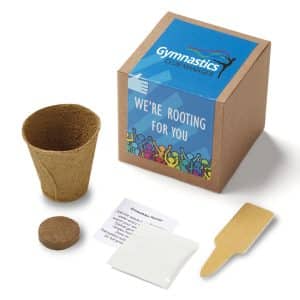 Custom Inspirational Rooting for You Planter in Kraft Gift Box