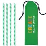 Custom Reusable Straws in Full Color Drawstring Pouch - 4