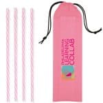 Custom Reusable Straws in Full Color Drawstring Pouch - 5