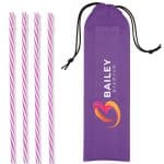 Custom Reusable Straws in Full Color Drawstring Pouch - 6