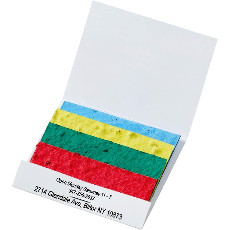 Custom Seed Paper Matchbook Color Stack w/Wildflower Seeds - 2