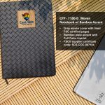 Custom Woven Notebook with Bamboo Accent - 4