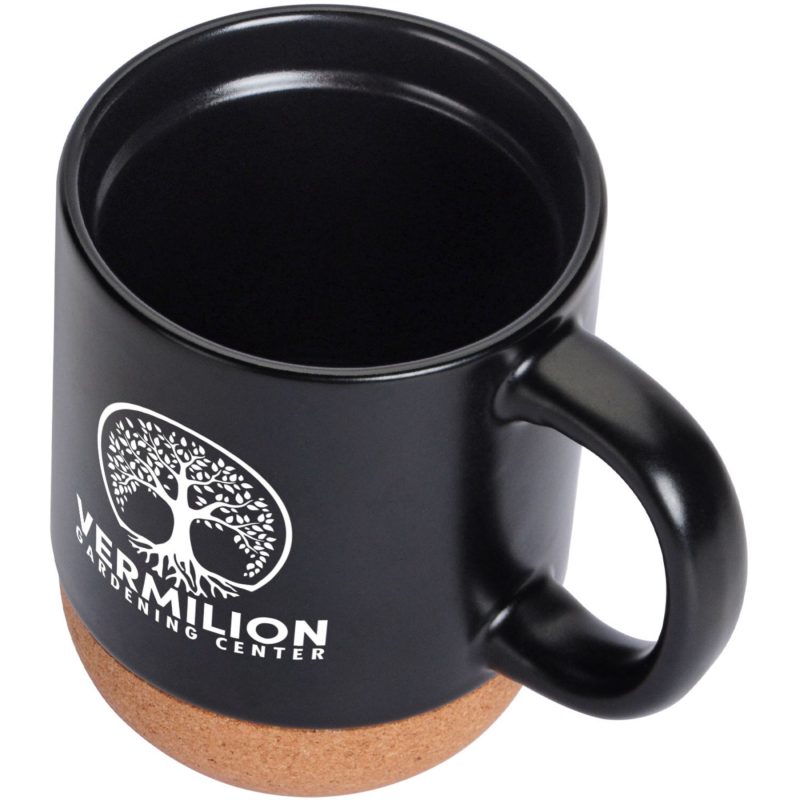Custom Cork Bottom Ceramic Mug 13 Oz With Lid - 4