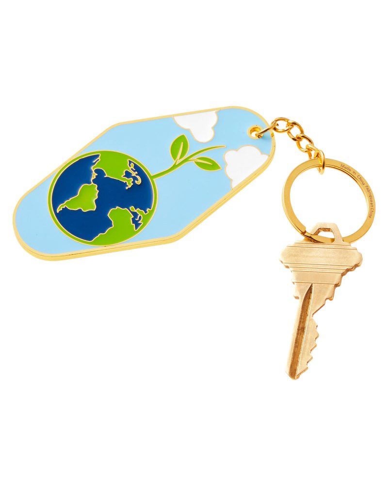 Custom Earth Day Globe Metal Keychain - 1