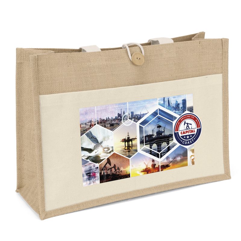 Custom Riley™ Jute Tote - ColorVista - 2
