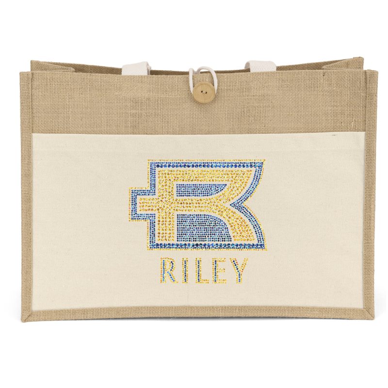 Custom Riley™ Jute Tote - Sparkle - 2