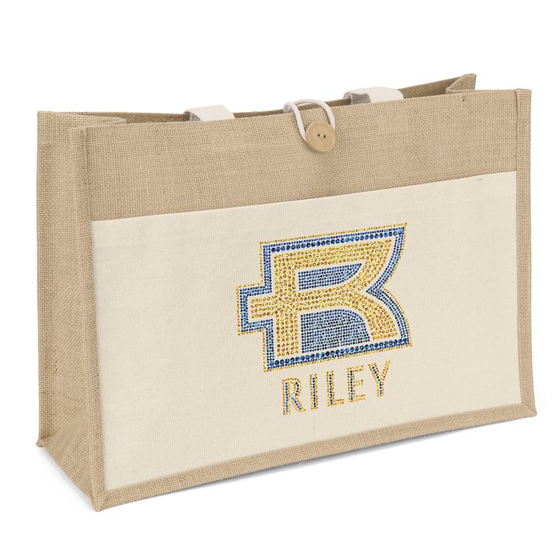 Custom Riley™ Jute Tote - Sparkle - 4
