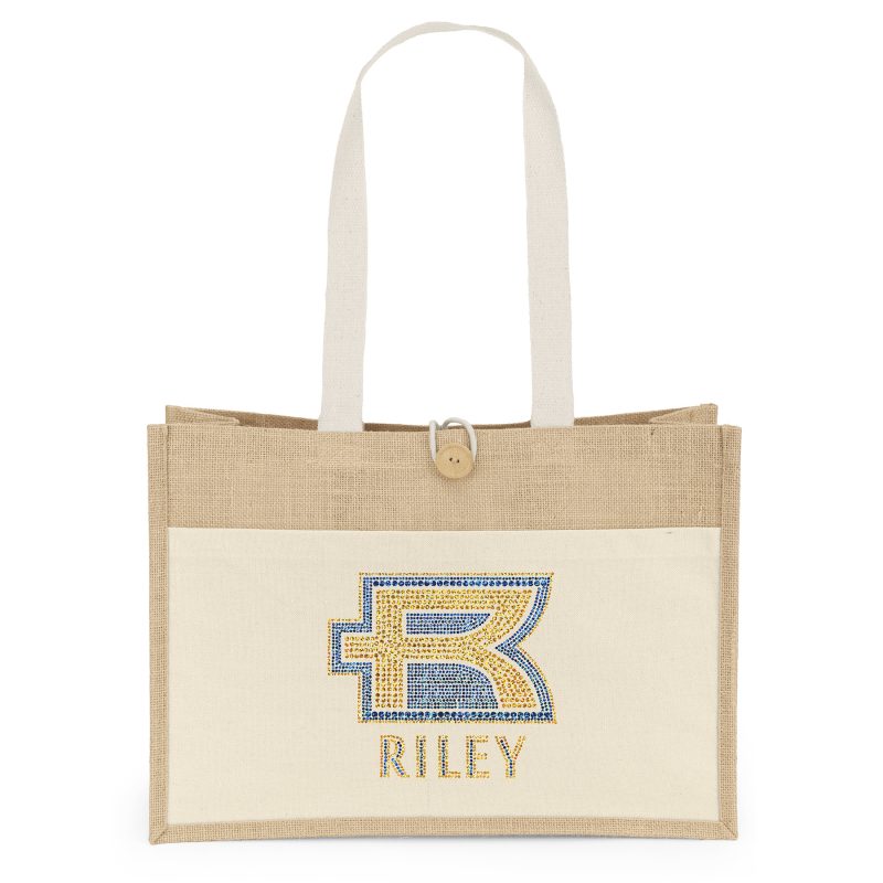 Custom Riley™ Jute Tote - Sparkle